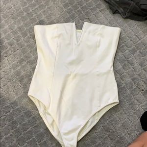 White strapless bodysuit